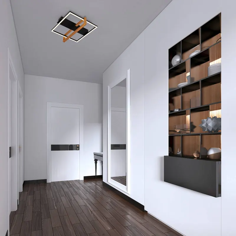 Lampa sufitowa LED 3775015 kwadrat 1-pkt. drewno