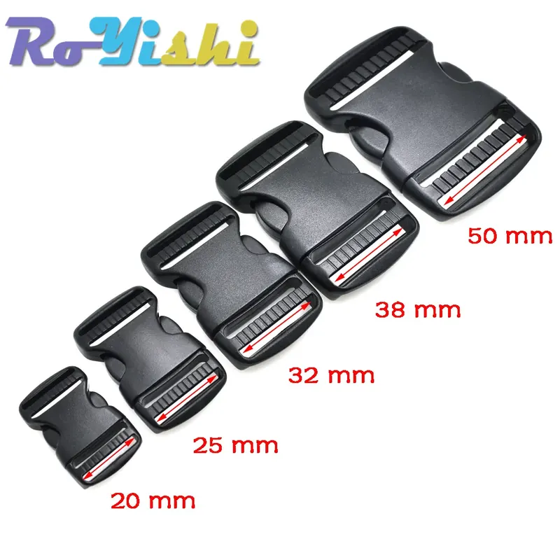 2-10 szt./opak. 20~50mm Plastikowe Klamry z Podwójną Regulacją Boczną, Zwalniające się z boku, do Systemu Molle, Taktyczne Części do Plecaków, Torb, Pasków, Taśm
