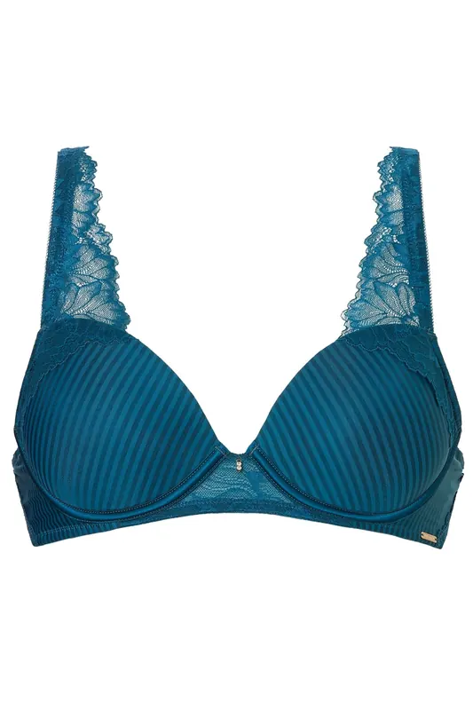 Livera Co Bra Tshirt Donna Stripe Lace Ultraviolet Maat: C80 | BH's Outlet | Dames | Blauw