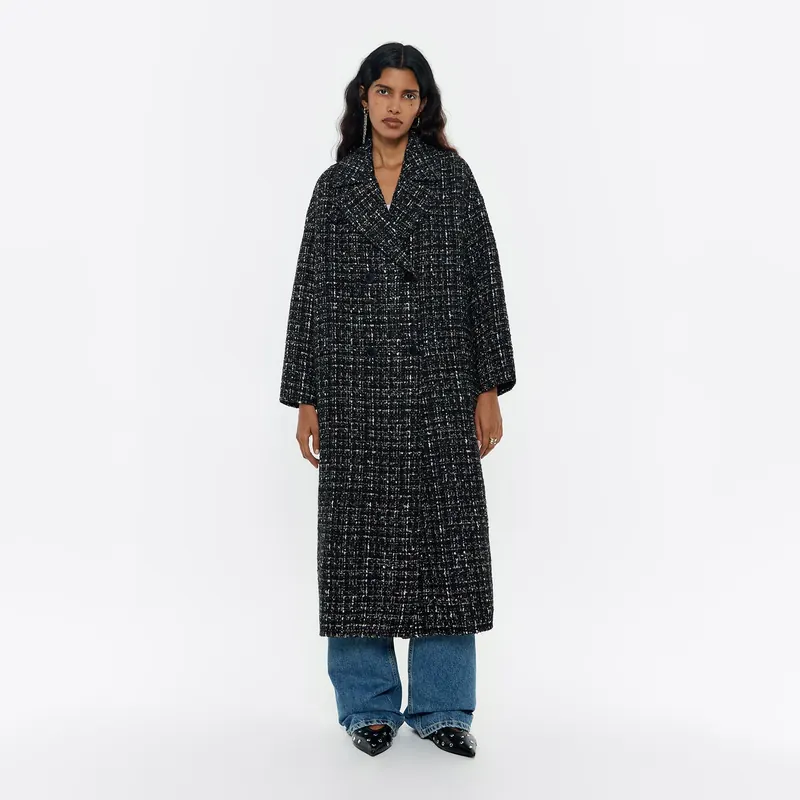Płaszcz sartorialny tweed czarny