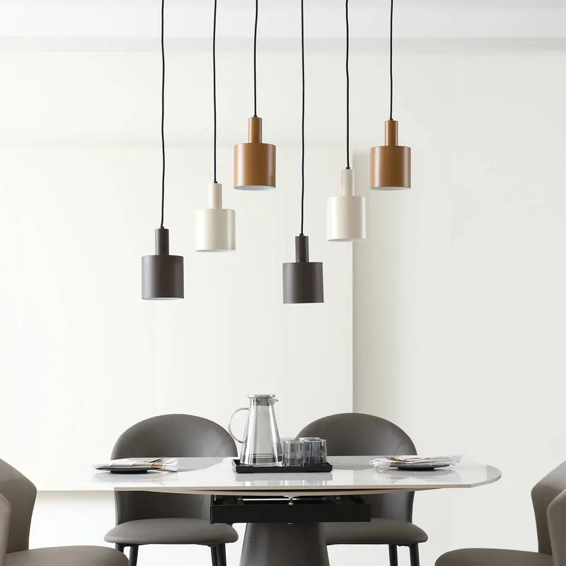 Lampa wisząca Lindby Ovelia, brązowy/kawowy/beżowy, 6-punktowa, E27