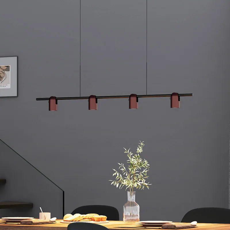 Lampa wisząca Molto Luce Nuun PD, czarny/kawowy brąz, 4-punktowa.