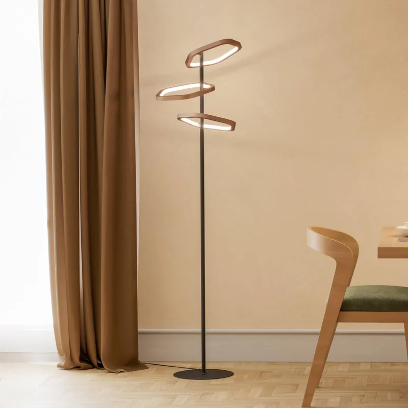 Lampa stojąca LED Stars of Light Estrella, brązowo-czarna, 160 cm