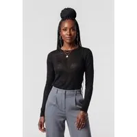 ARKET Oddrun Wool Rib Ls Black Maat: XS | Longsleeves Outlet | Dames | Zwart