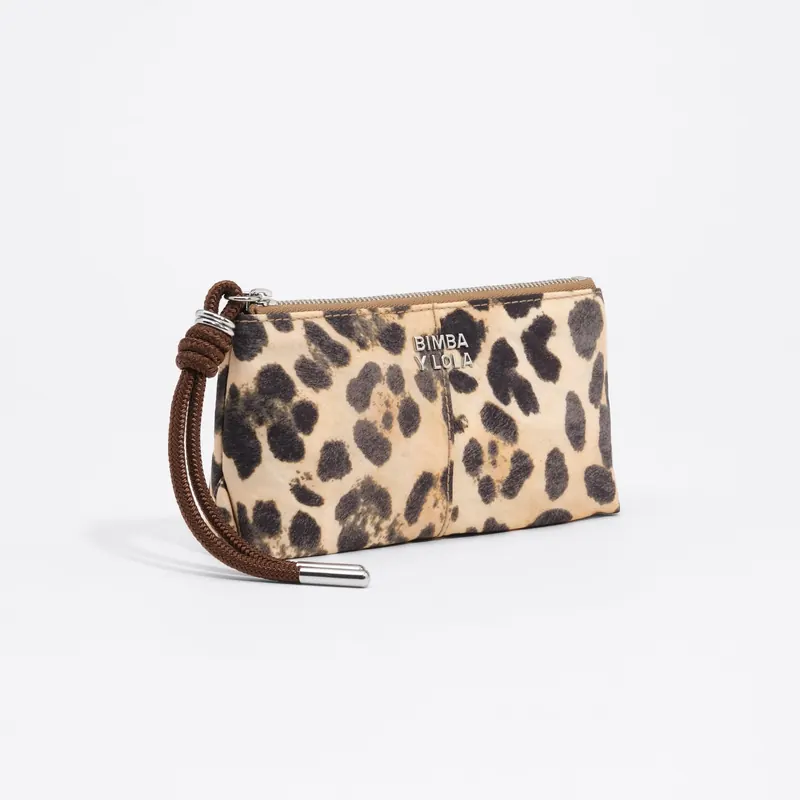 Saszetka mała nylon Leopard naturalna