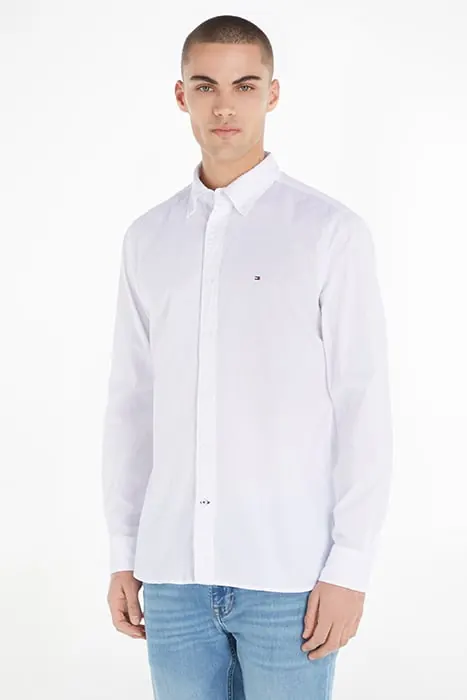 Tommy Hilfiger Core Flex Poplin Slim Fit Casual Shirt White Maat: XXL | Casual Overhemden Outlet | Heren | Wit