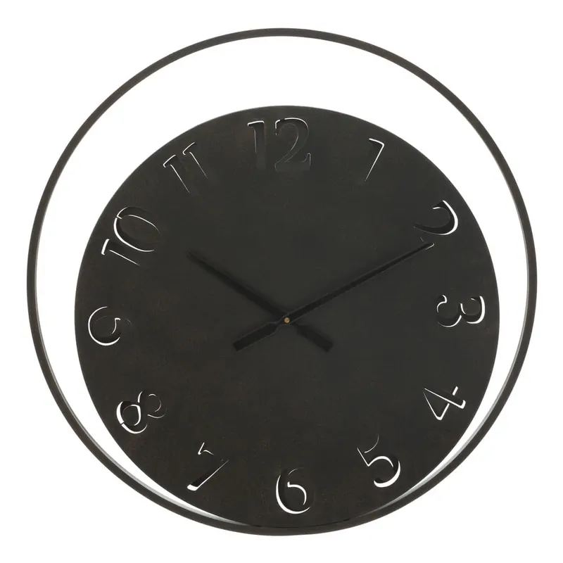 Czarny zegar ścienny Mauro Ferretti Circle, ⌀ 60 cm