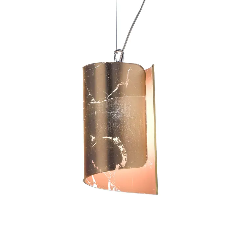 Lampa wisząca Papiro ze szklanym kloszem Ø 15 cm, złota