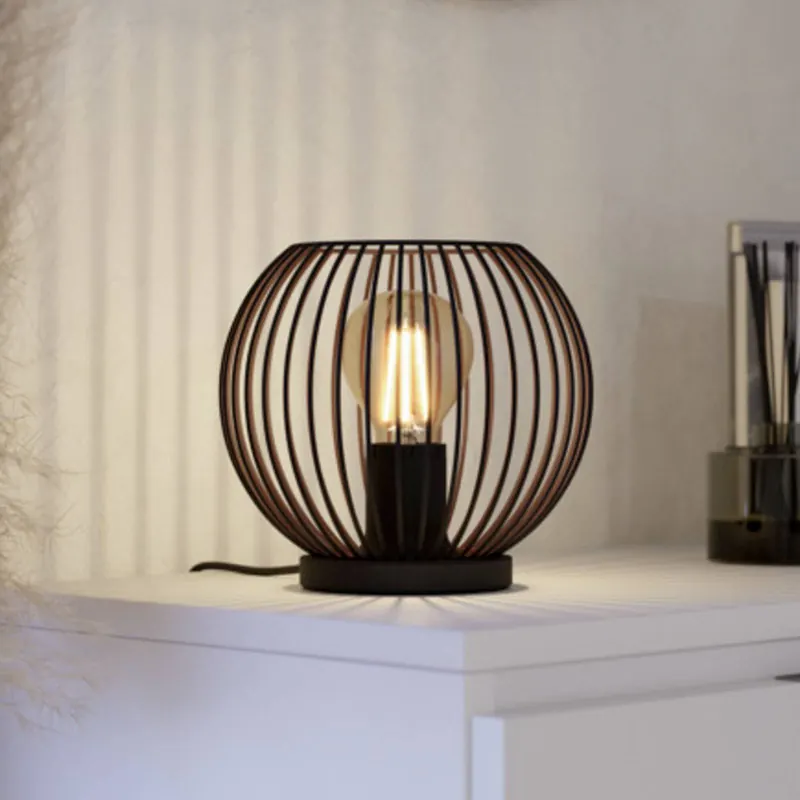 Lampa stołowa EGLO ALMANZORA, wysokość 19 cm, czarna, E27