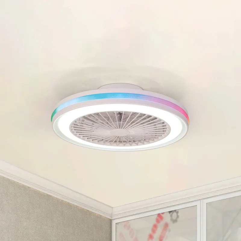 Wentylator sufitowy LED dla graczy, biały, DC, cichy, Ø 47 cm, CCT RGB