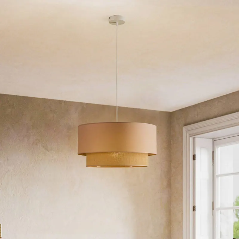 Lampa wisząca Boho, kolor cappuccino/brązowy, średnica 45 cm, materiał