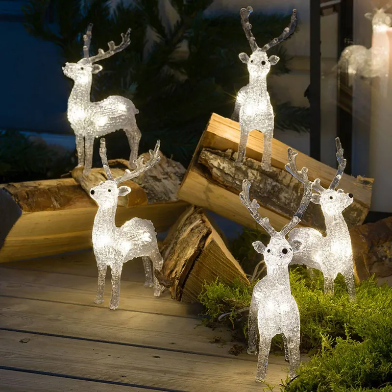Figurki świetlne LED reniferów do użytku na zewnątrz, Set of 5