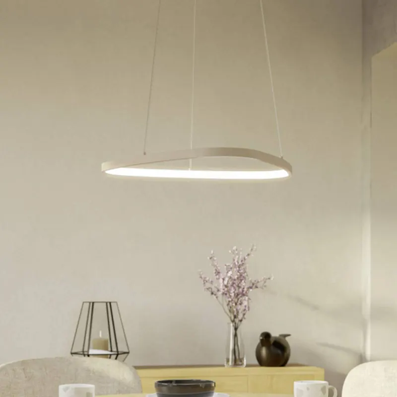 Żyrandol LED EGLO LEPORANO, beżowa, Ø 54 cm, CCT, metal
