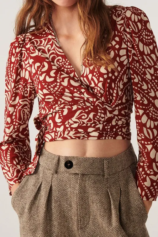 BA&SH Top Koxa Terracota Maat: XS | Longsleeves Outlet | Dames