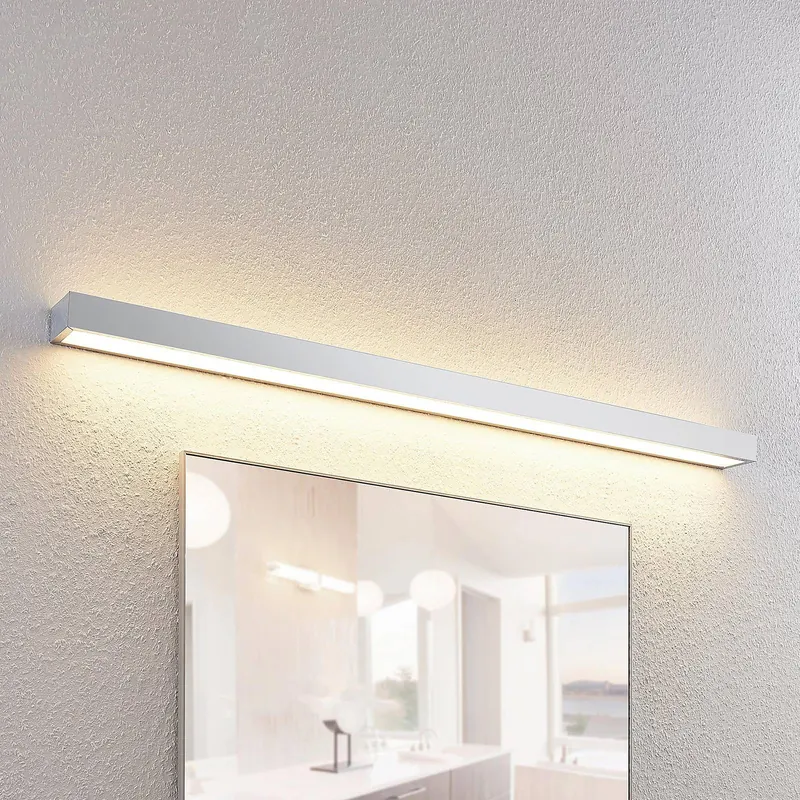 Lindby kinkiet LED do łazienki Layan, 120 cm, chrom, metal