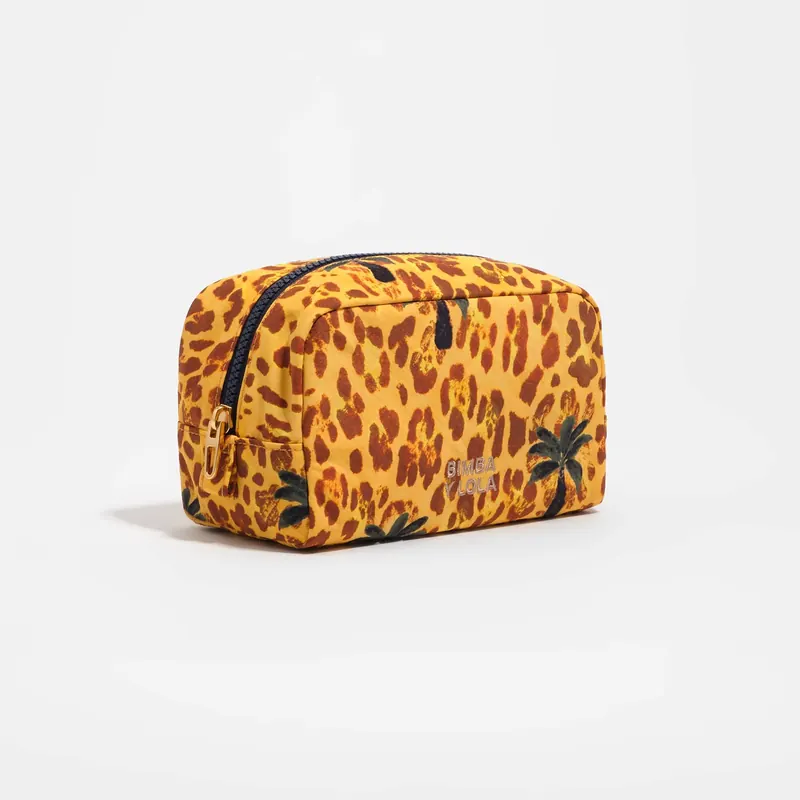 Saszetka mała nylon Leopard palms żółta