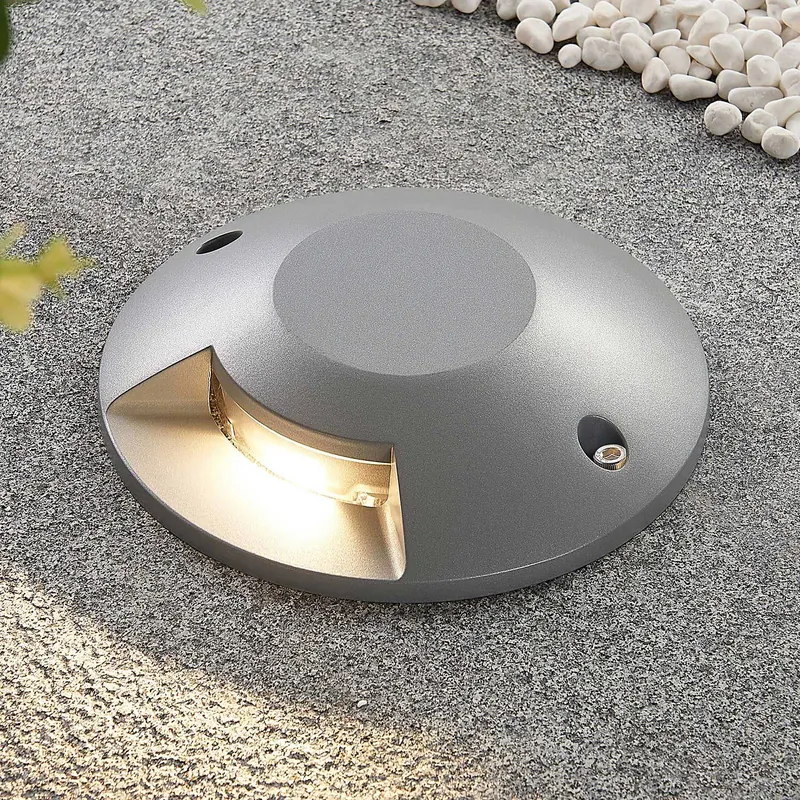 Lucande Reflektor podłogowy LED Jeffrey, srebrny, 1 wylot światła