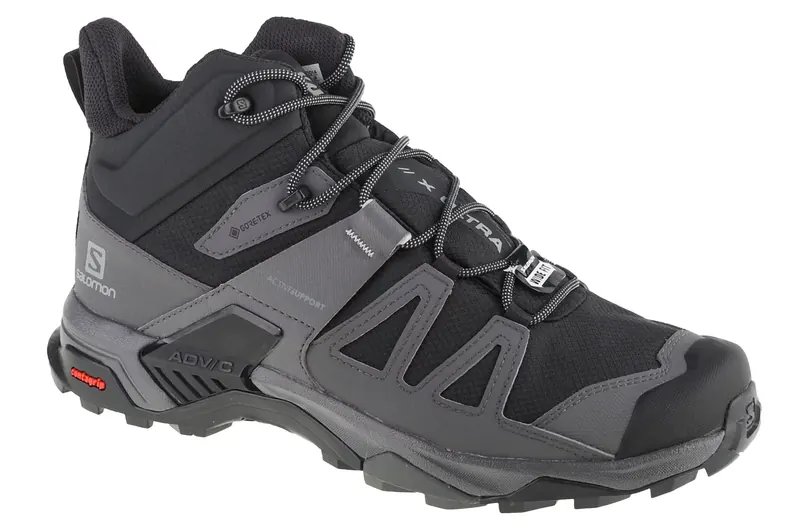 Salomon X Ultra 4 Mid Wide GTX 412946, Męskie, Czarne, buty trekkingowe, tkanina, rozmiar: 46 2/3