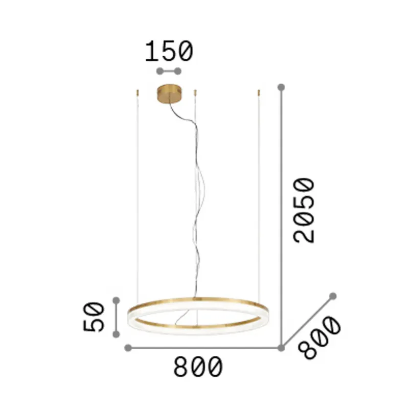 Żyrandol LED Ideal Lux Crown, średnica 80 cm, biała, metalowa