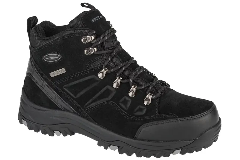 Skechers Relment-Pelmo 64869-BLK, Męskie, Czarne, buty trekkingowe, skóra zamszowa, rozmiar: 47,5