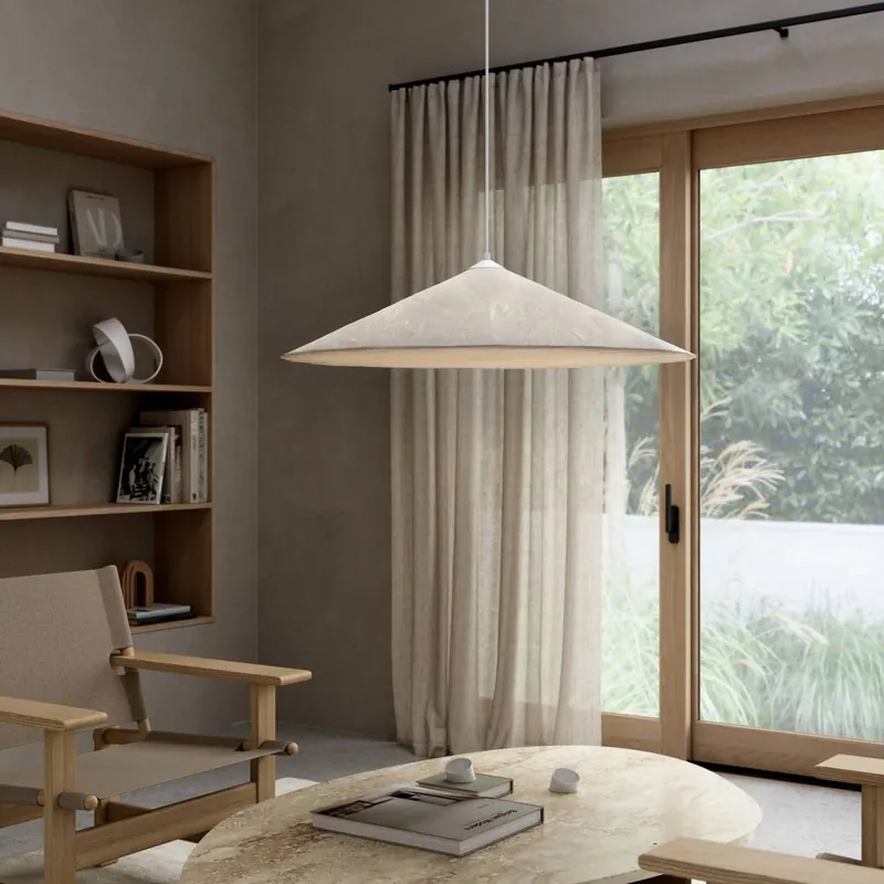 Lampa wisząca Hill, Ø 85 cm, Tyvek, biała