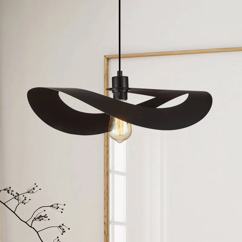 Lampa wisząca Mas, czarna, Ø 50 cm, metal