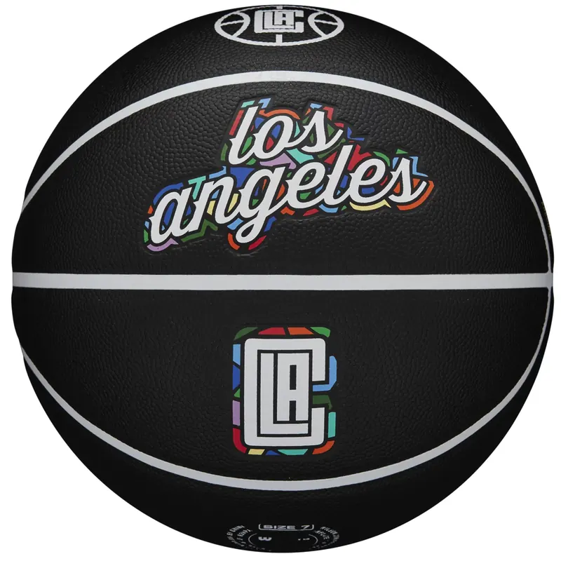 Wilson NBA Team City Collector Los Angeles Clippers Ball WZ4016413ID, Unisex, Czarne, piłki do koszykówki, Skóra kompozytowa, rozmiar: 7