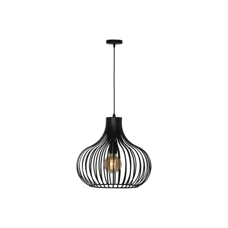 Lampa wisząca Aglio, Ø 38 cm, czarny, metal
