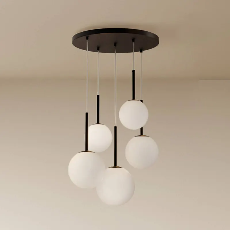 Lampa wisząca Maytoni Basic form, czarna, Ø 58 cm, 5-punktowa, szkło