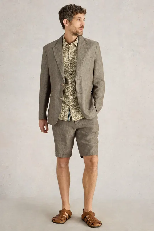 White Stuff Peak Lepal Linen Blazer Khaki Green Maat: 40 | Blazers Outlet | Heren | Bruin
