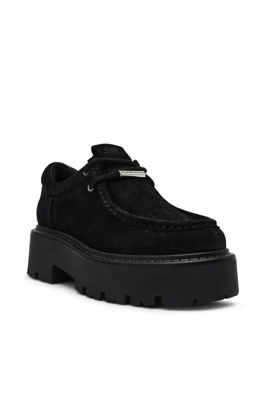 Steve Madden Offsetter Flat Shoes Black Suede Maat: 39 | Instappers Outlet | Dames | Zwart