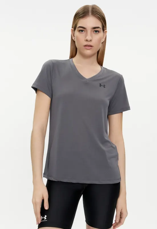 UNDER ARMOUR koszulka t-shirt damski sportowy Tech SSV- Solid szara (M)