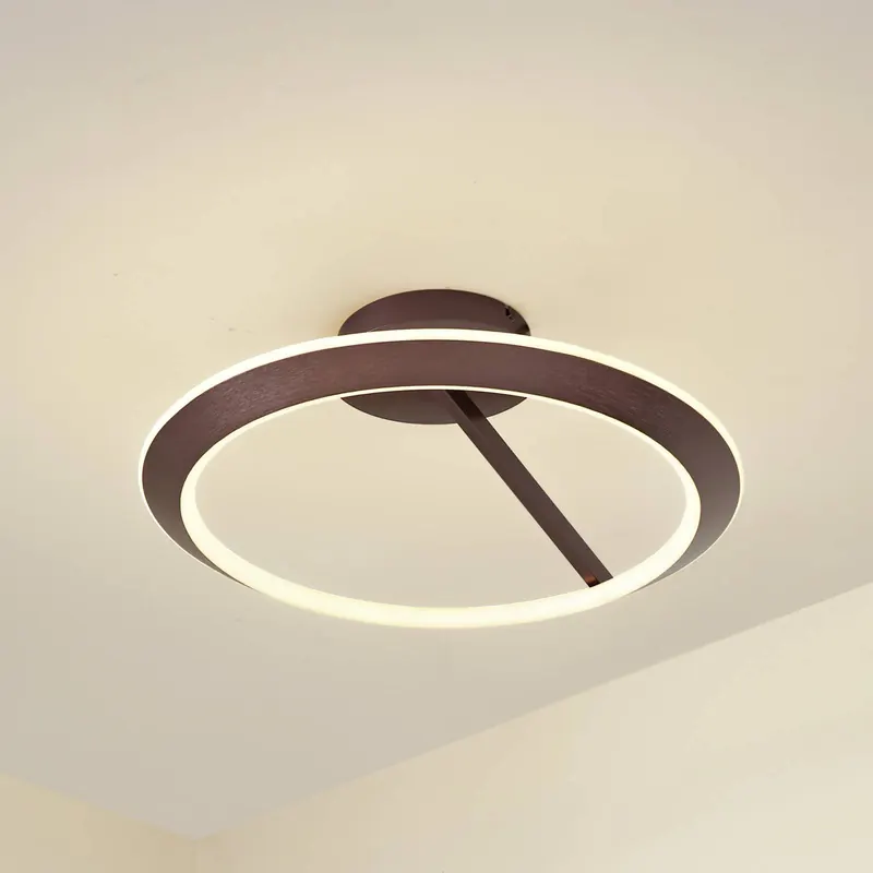 Lampa sufitowa LED Lucande Eldra, kolor kawowy, Ø 55 cm, CCT