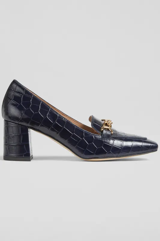 LK Bennett Cc Johanna Trim Block Navy Maat: 40 | Instappers Outlet | Dames | Blauw