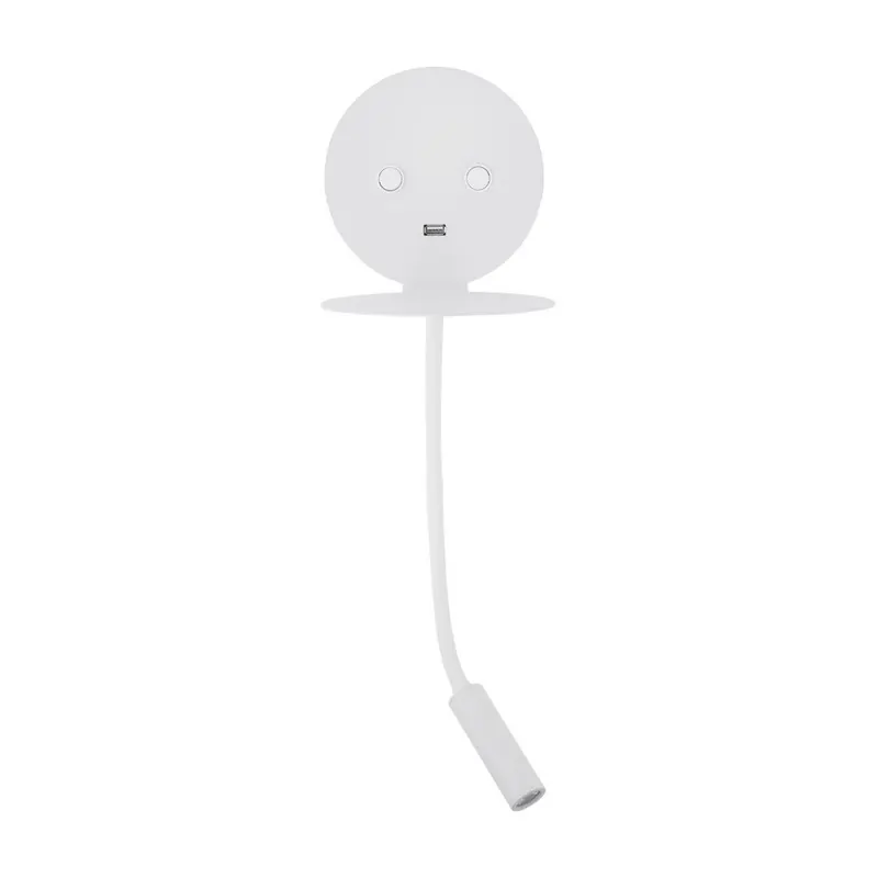 Biały aluminiowy kinkiet LED z elastyczną konstrukcją/z portem USB Eclip – Nova Luce