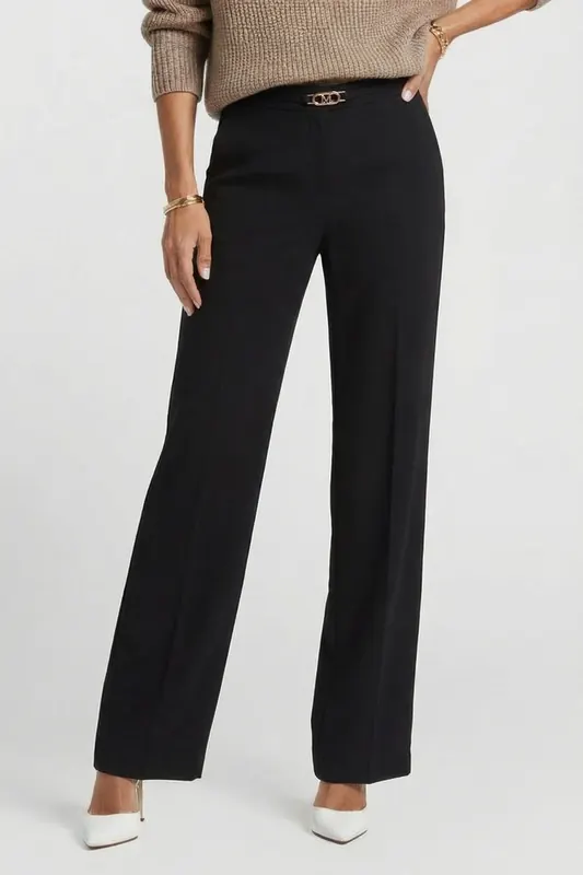 GUESS Marciano By  Becky Straight Pant Jet Black Maat: W42L34 | Pantalons Outlet | Dames | Zwart