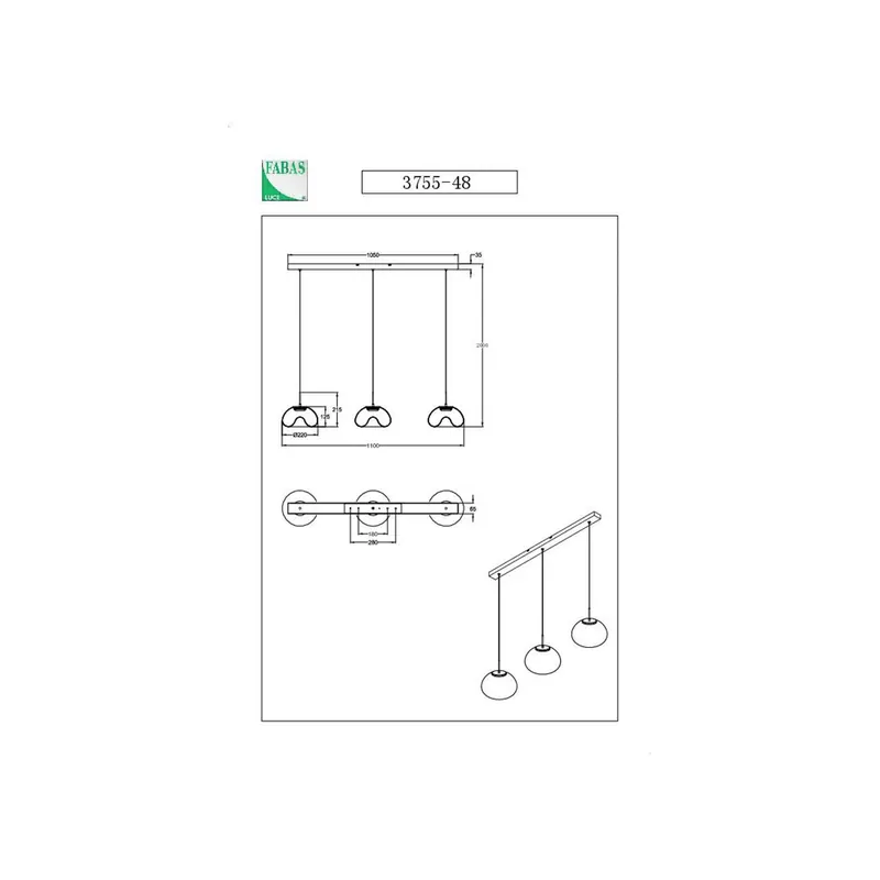 Lampa wisząca LED Brena, koniak, 3-punktowa, ściemniana, CCT