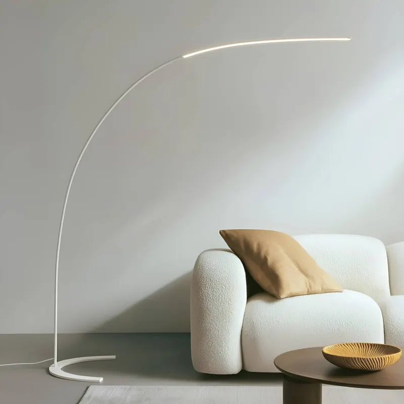 Lampa stojąca LED Lindby Danua, biały, metal, wys. 200cm