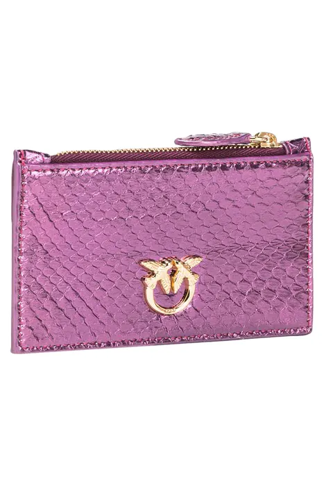 PINKO Airone Credit Card Ayers Lamin Purple-shiny Gold Maat: OS | Portemonnees Outlet | Dames | Paars