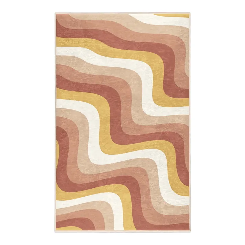 Żółto-szaroróżowy dywan odpowiedni do prania 160x230 cm Creamy Strawberry Swirl – Mila Home