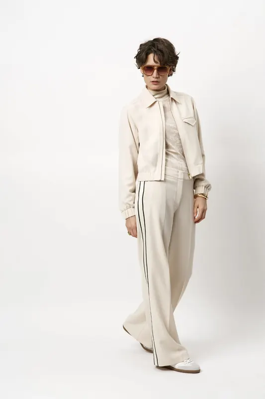 Dante6 Hush Taped Tailored Pants Oatmeal Cream Maat: 36 | Wijde Broeken Outlet | Dames | Beige
