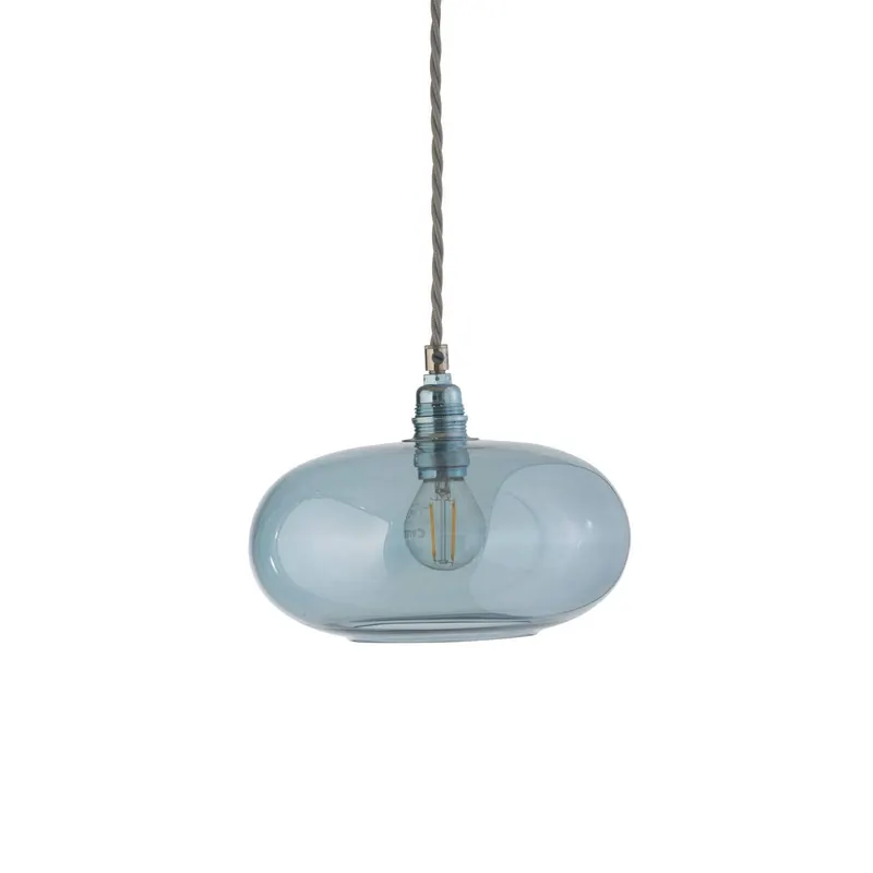EBB & FLOW Lampa wisząca Horizon, niebieska, szkło, Ø 21 cm