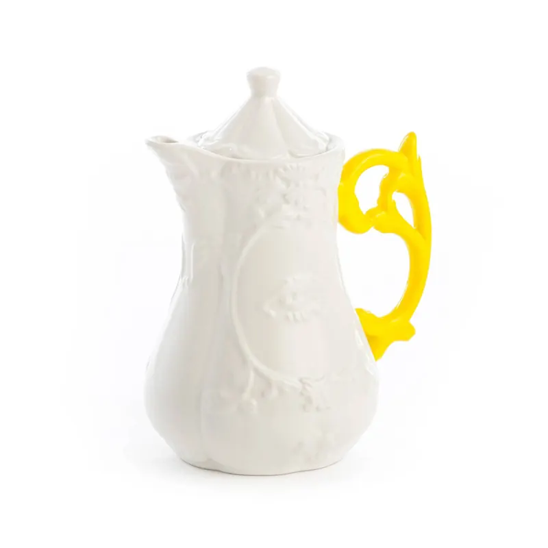 Czajniczek SELETTI I-Wares, biały/żółty, 1,2 l, porcelana