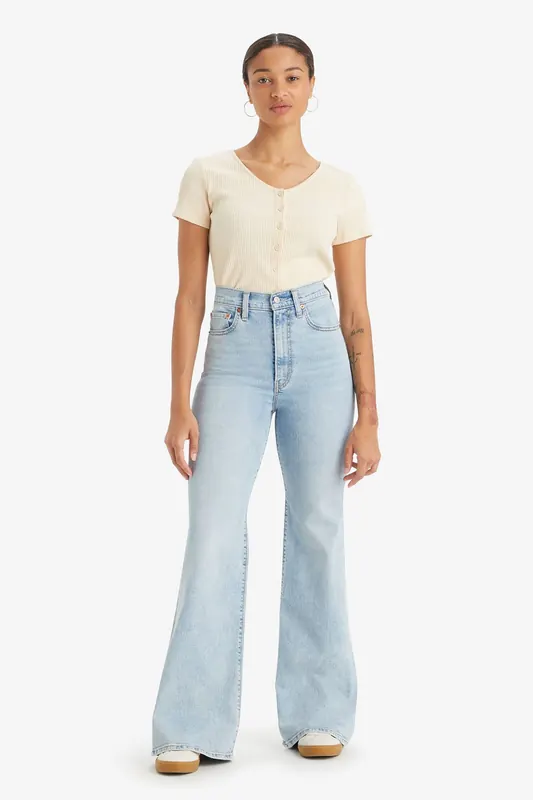 Levi's Ribcage Bells The Bells And Whistles Maat: W26L30 | Flared Jeans Outlet | Dames | Blauw