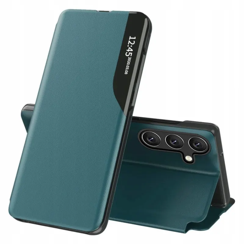 Etui S-view Eco Leather Szkło Z Czytnikiem do Samsung Galaxy S25 5G