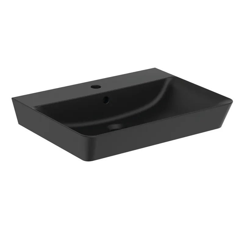 Ceramiczna umywalka w kolorze matowej czerni 60x46 cm Silk Black – Ideal Standard