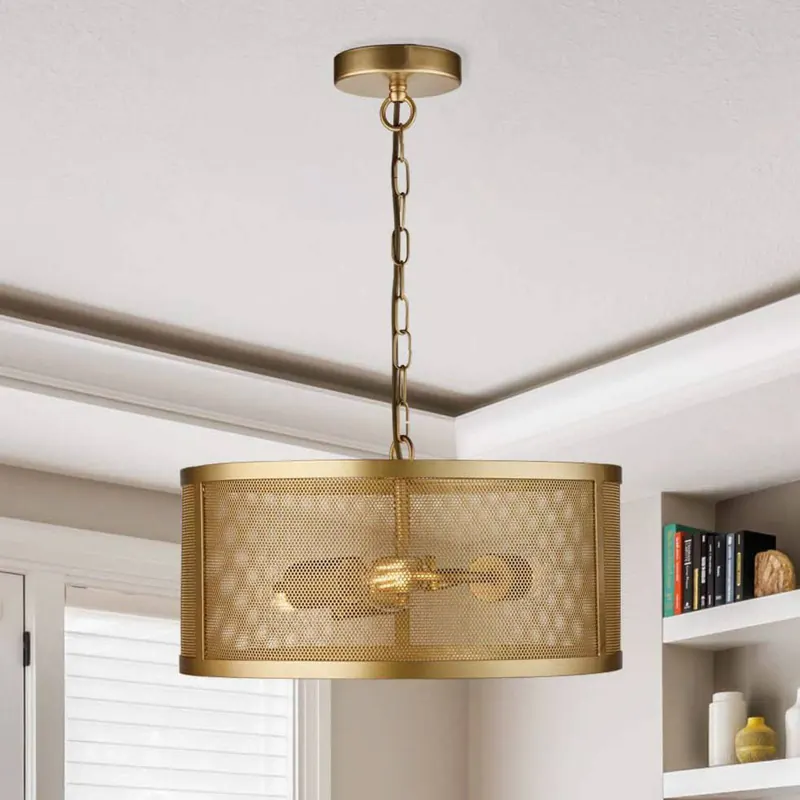 Lampa wisząca Fishnet, złota Ø 45 cm