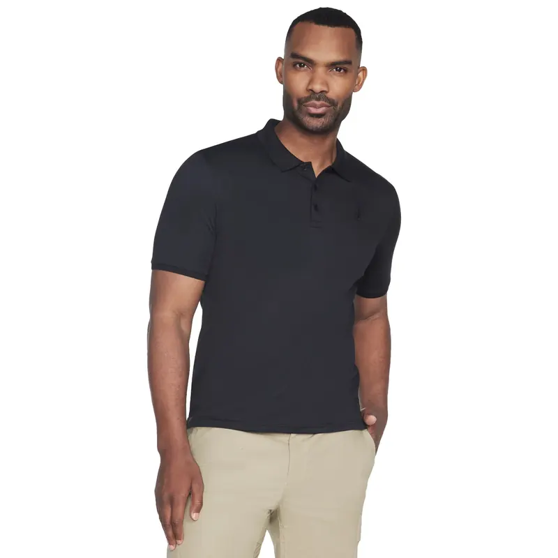 Skechers Off Duty Polo TP43-BLK, Męskie, Czarne, koszulki polo, bawełna, rozmiar: L