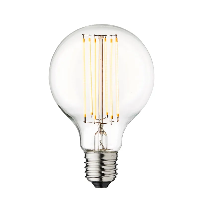 Żarówka LED typu Globe, E27, średnica 8 cm, 3,6 W, 2200 K, ściemniana