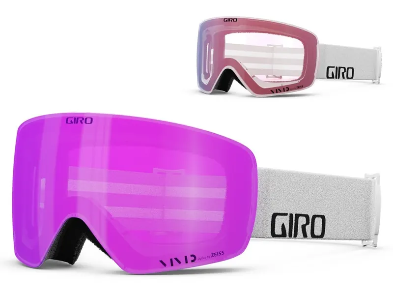 Gogle zimowe GIRO CONTOUR RS biały WORDMARK (Szyba lustrzana kolorowa VIVID-Carl Zeiss różowy 00% S2 + Szyba lustrzana kolorowa VIVID-Carl Zeiss INFRARED 58% S1)